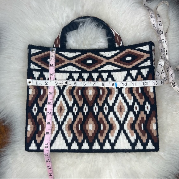Vintage hand woven and stitched southwestern diamond print yarn handbag purse - Picture 12 of 16